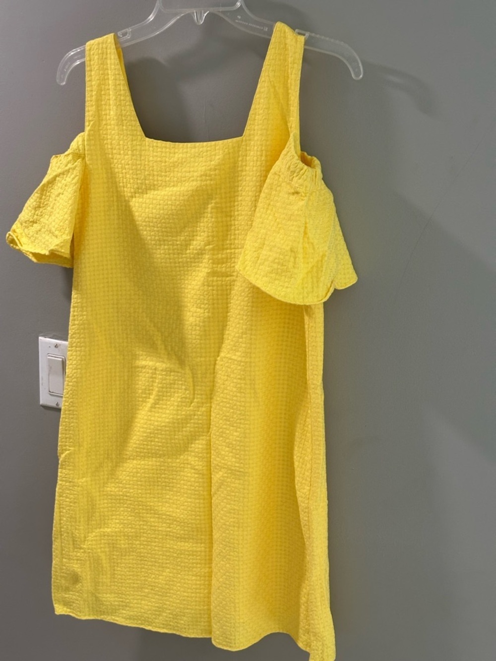 Bright Yellow Cold-Shoulder Summer Dress